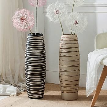 Amazon.co.jp: 花瓶 シンプルモダンスタイル 黒と白のラインストライプ